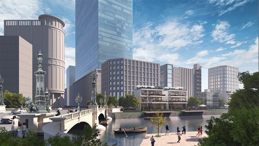 Photo: Rendering of Nihonbashi Bridge after it is moved underground