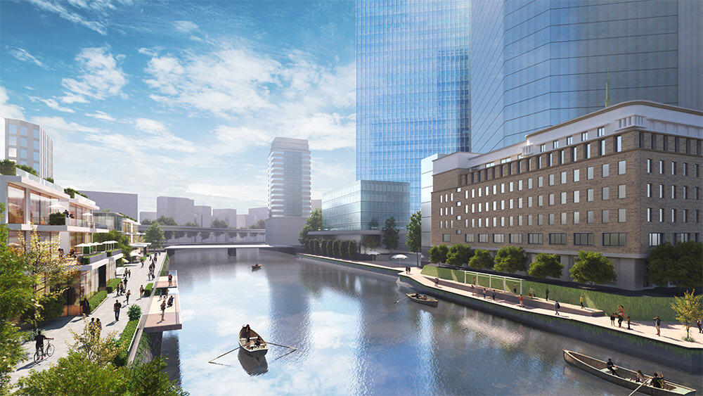 Photo: Rendering of Nihonbashi Bridge after it is moved underground