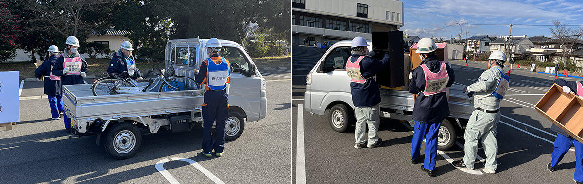 Photo: Practical training work of transporting disaster waste to the site by truck ② (Mie Prefecture)