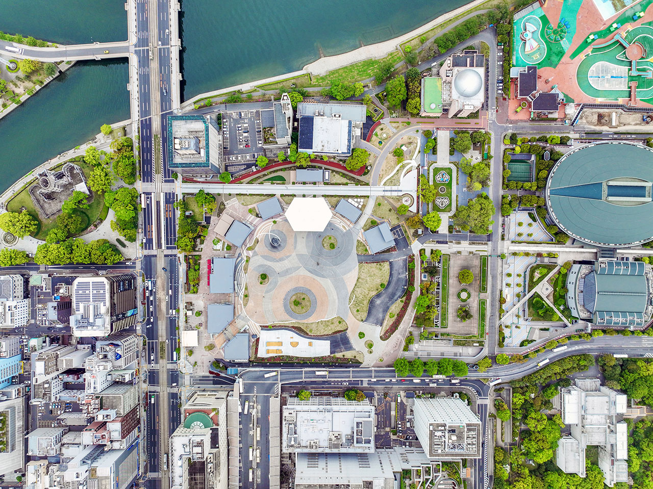 Panoramic view of Hiroshima Gate Park
