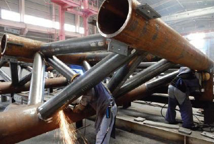 Welding was carried out by selected skilled workers.