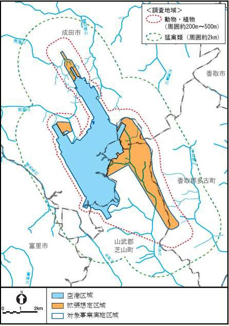Map showing the locations of animal and plant survey sites (field survey)
