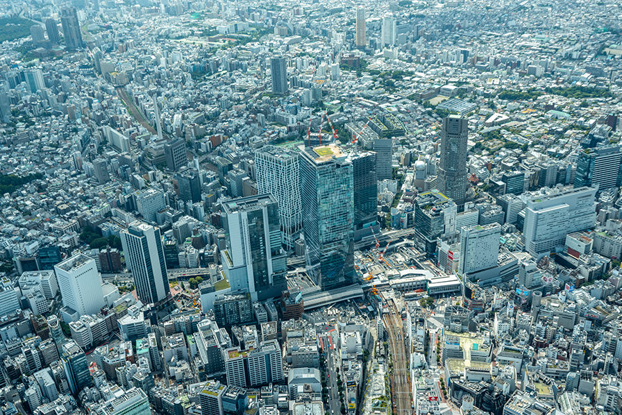 渋谷駅周辺（空撮）